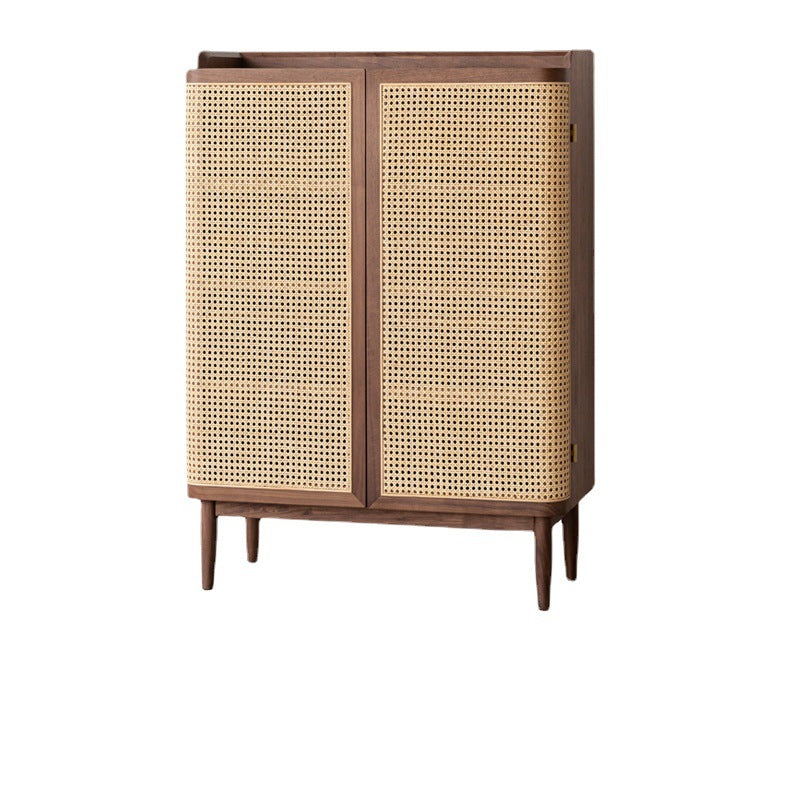 Trieste Wood Rattan and Solid Wood Shoe Storage 31.50"D