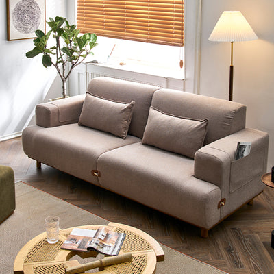 Aosta Light Brown Sofa 85.04"D