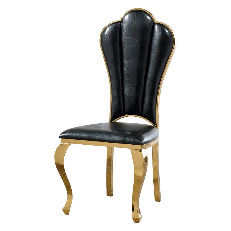 Siderno Black Leather Dining Chair 20.87"D