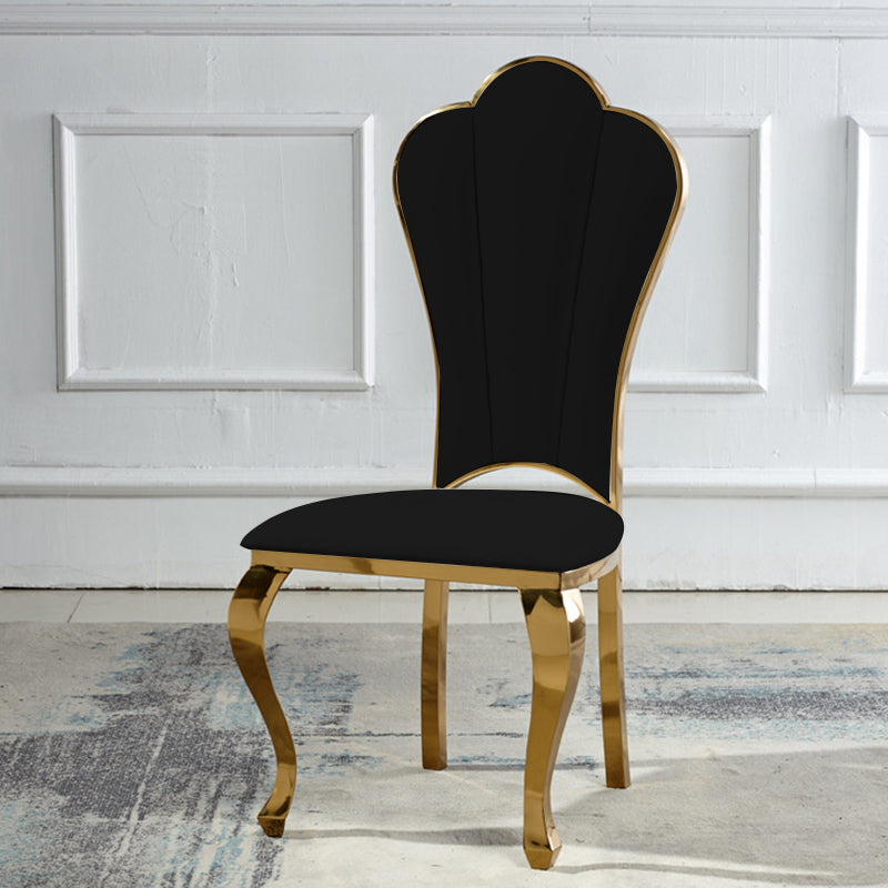 Siderno Black Leather Dining Chair 20.87"D