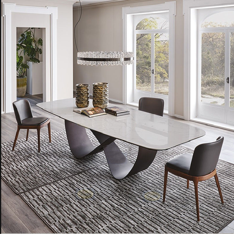 Cervia White Slate Dining Table 62.99"D