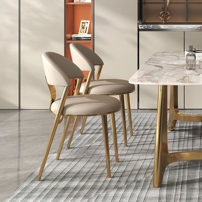 Siderno Beige Leather Dining Chair 19.69"D