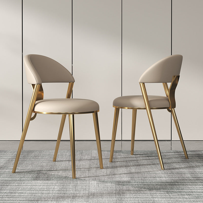 Siderno Beige Leather Dining Chair 19.69"D