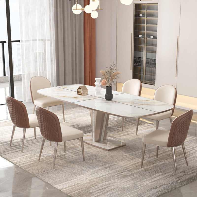 Siderno Beige and Coffee Leather Dining Chair 18.50"D
