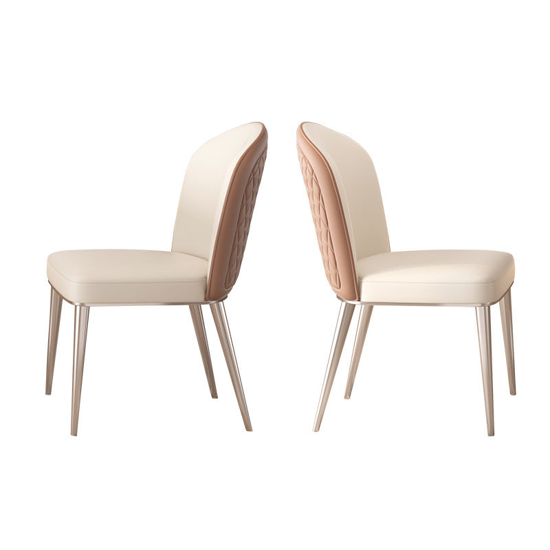 Siderno Beige and Coffee Leather Dining Chair 18.50"D