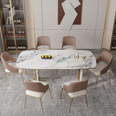 Siderno Beige and Coffee Leather Dining Chair 21.26"D