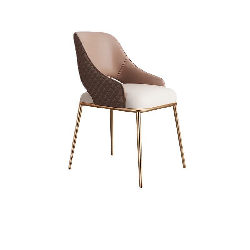 Siderno Beige and Coffee Leather Dining Chair 21.26"D