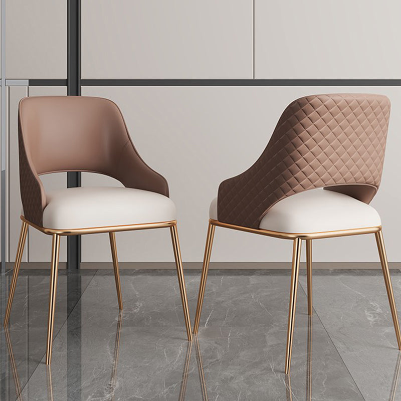 Siderno Beige and Coffee Leather Dining Chair 21.26"D