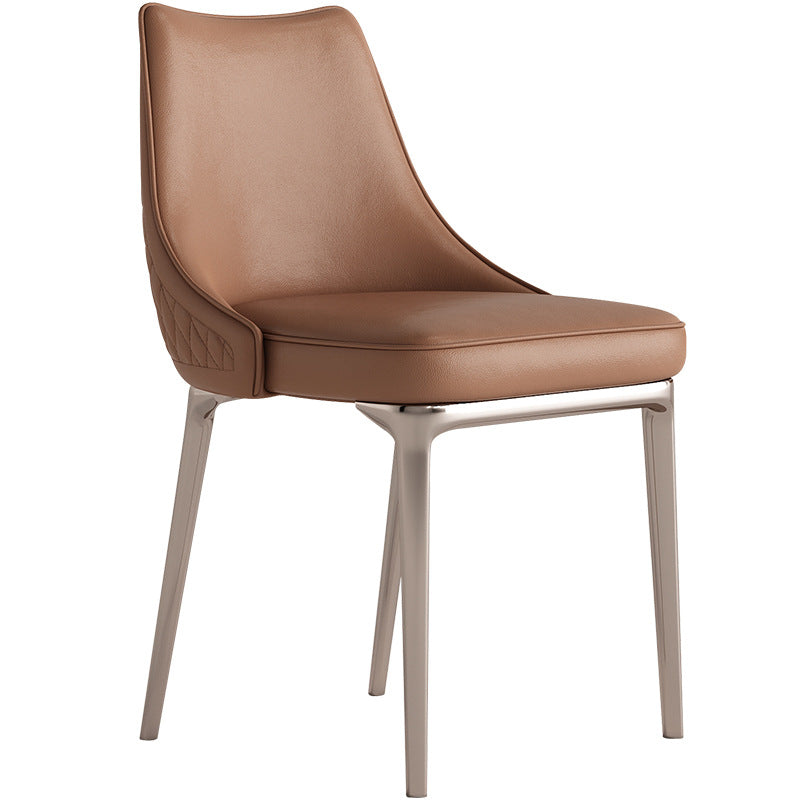 Siderno Coffee Leather Dining Chair 18.11"D