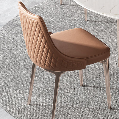 Siderno Coffee Leather Dining Chair 18.11"D