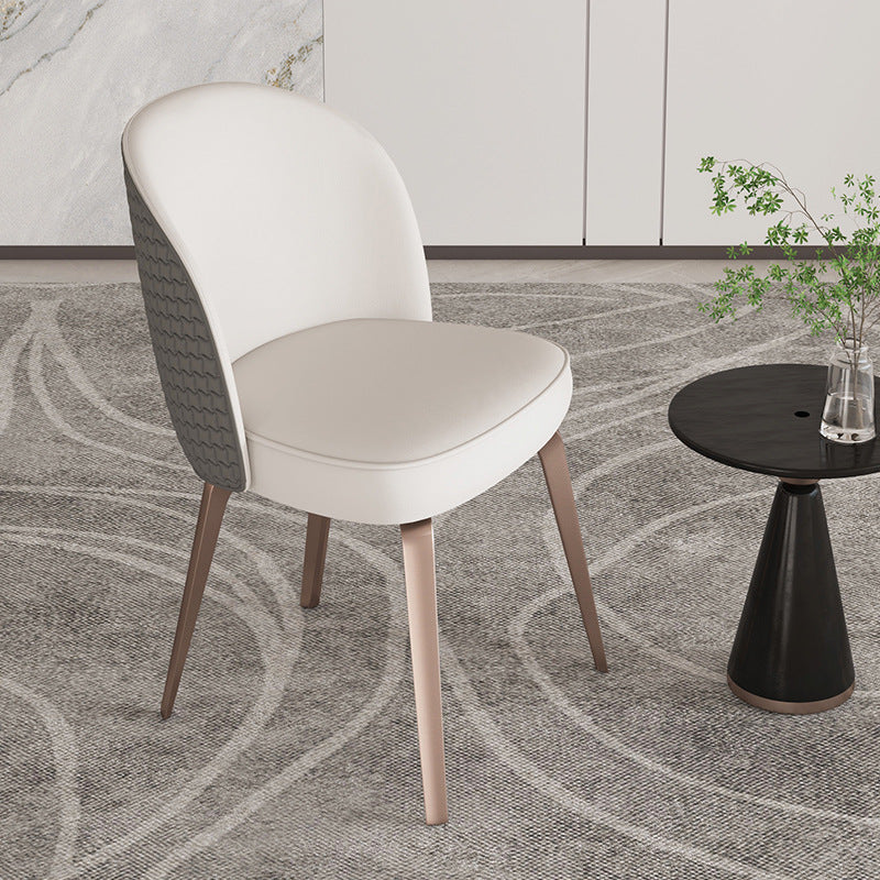 Siderno Beige Leather Dining Chair 18.90"D
