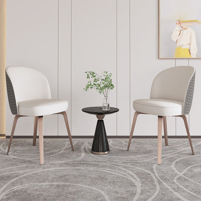 Siderno Beige Leather Dining Chair 18.90"D