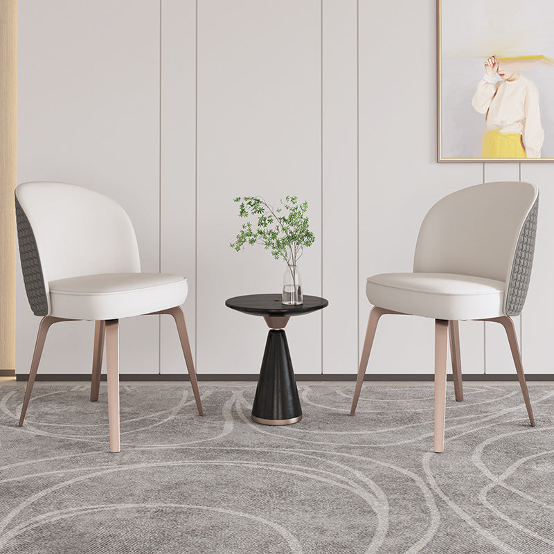 Siderno Beige Leather Dining Chair 18.90"D