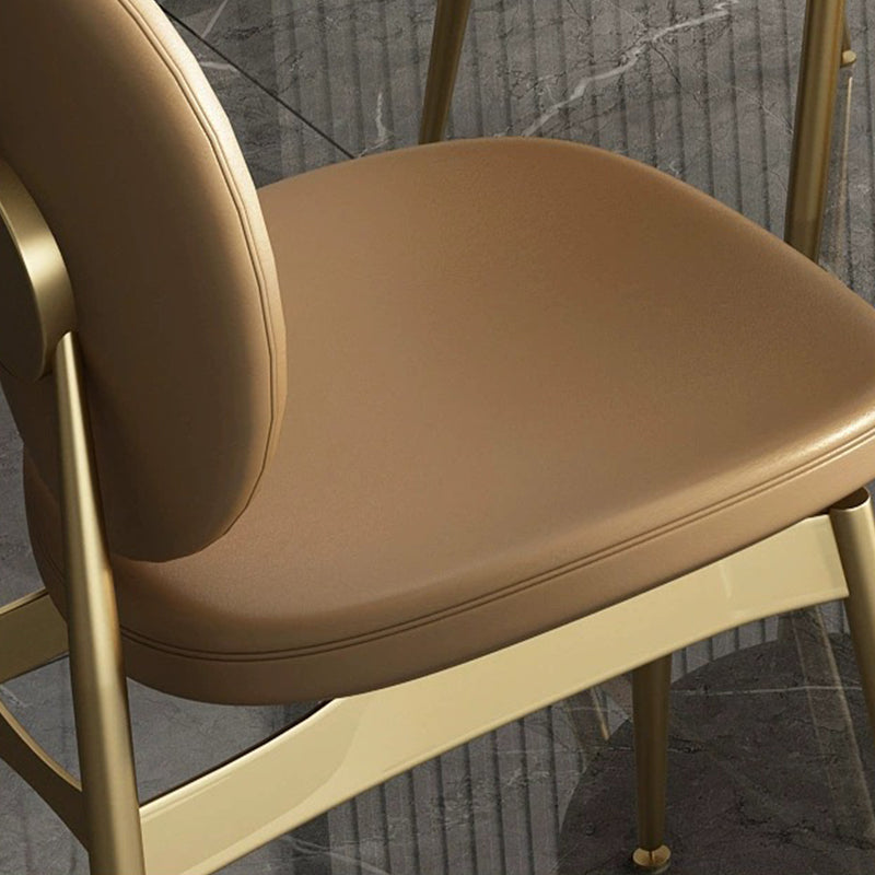 Siderno Orange Leather Dining Chair 18.11"D
