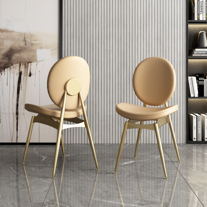 Siderno Orange Leather Dining Chair 18.11"D