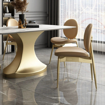 Siderno Orange Leather Dining Chair 18.11"D
