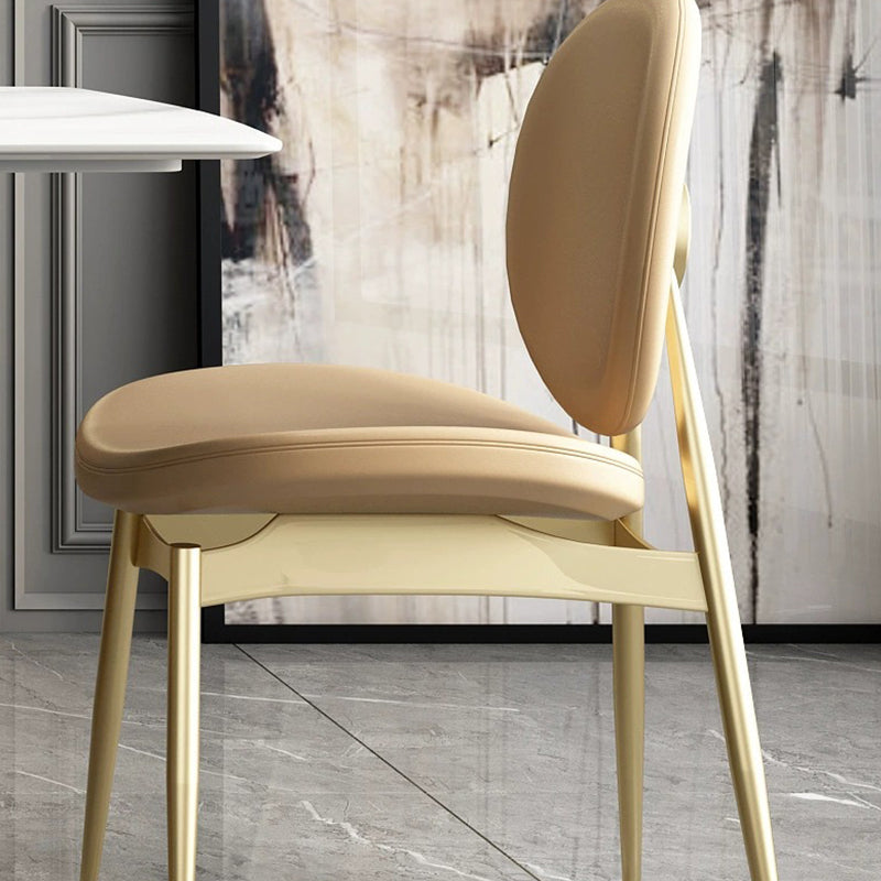 Siderno Orange Leather Dining Chair 18.11"D