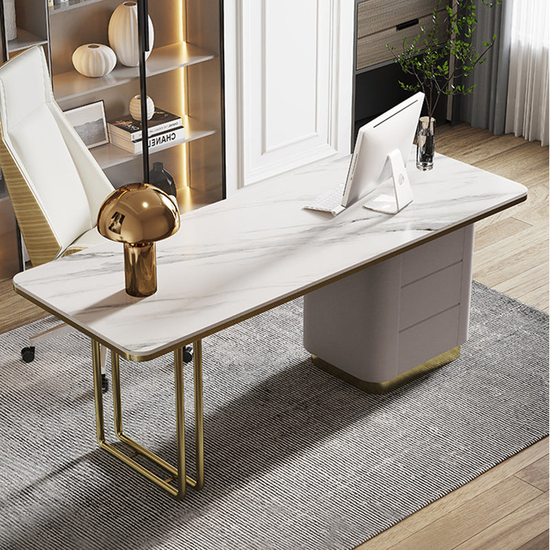 Gela White Slate Desk 62.99"D