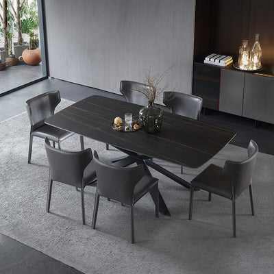 Oristano Orange  Leather Dining Chairs 20.86"D（with 2 chairs）