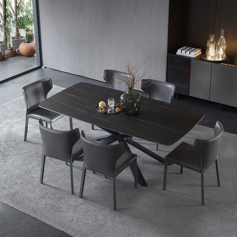 Oristano Orange  Leather Dining Chairs 20.86"D（with 2 chairs）