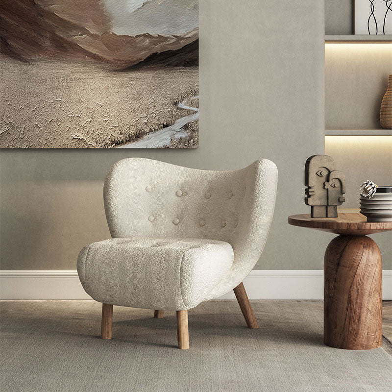 Vibo Valentia Beige Berer Fleece Lounge Chair 21.26"D