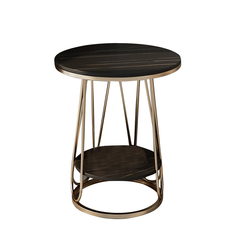 Bergamo Black Slate Side Table 19.68"D