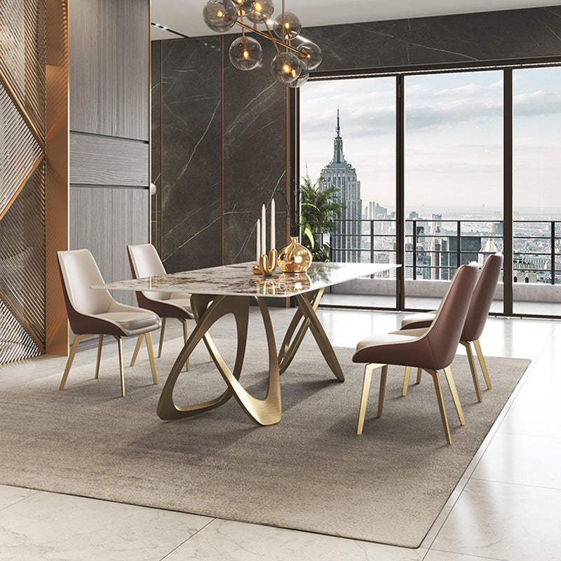 Liguria Gold Slate Rectangular Dining Table 55.12"D