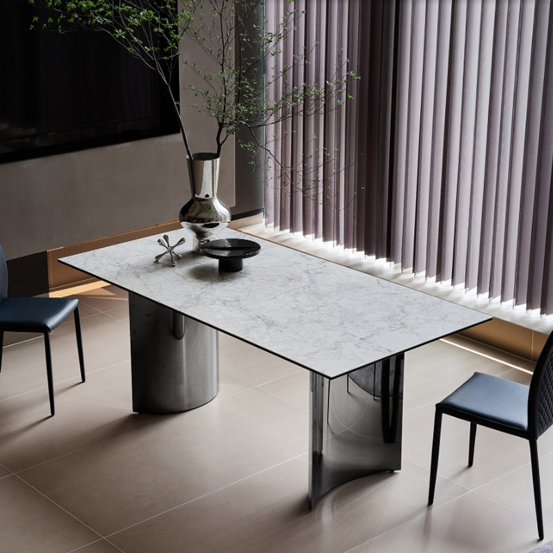 Cervia White Slate Dining Table 70.87"D