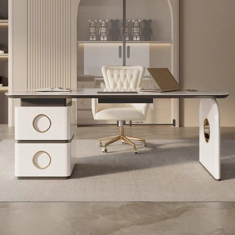 Cinisi White Slate Desk 62.99"D