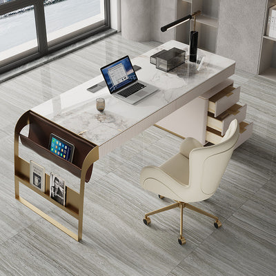 Cinisi White Slate Desk 62.99"D