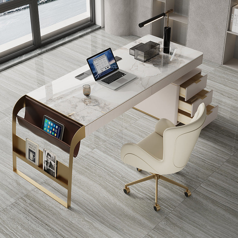 Cinisi White Slate Desk 62.99"D
