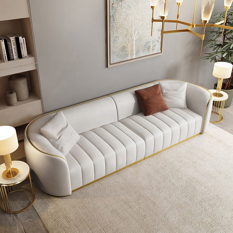 Lodi White Corduroy Sofa Combination 88.98"