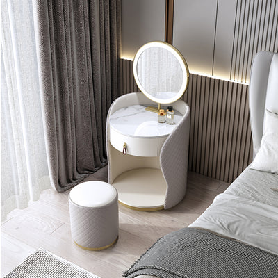Crema White Marble Makeup Vanity 23.62"D