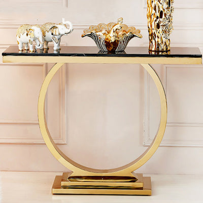Iglesias White and Gold Slate Console Table 47.24"D