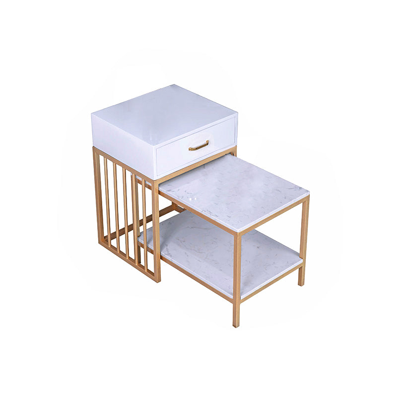 Altamura White Marble Side Tables 15.74"D+23.62"D