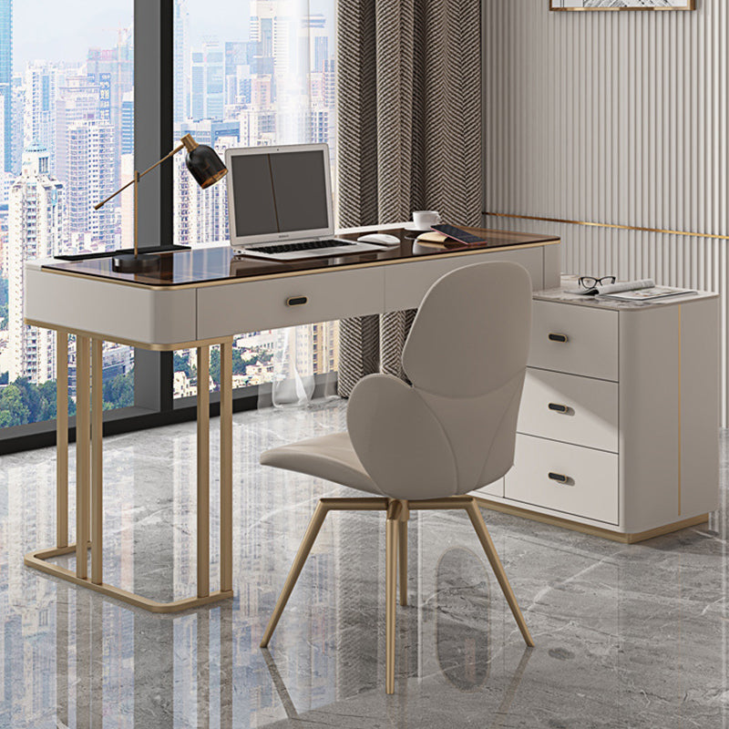 Ivrea White Slate Desk 47.24"D