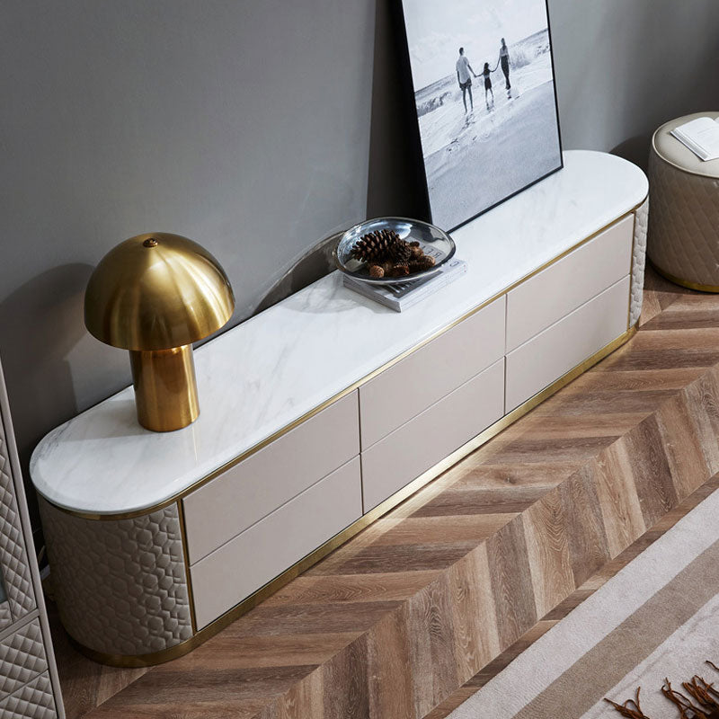 Arona White Marble TV Stand 78.74"D