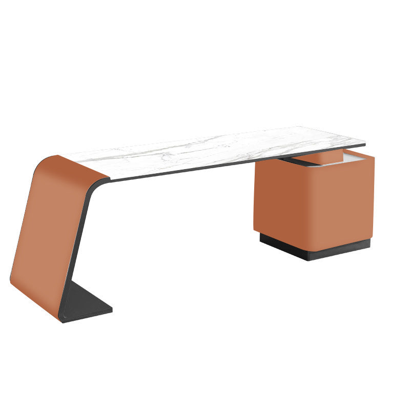 Ivrea White Slate Desk 70.87"D