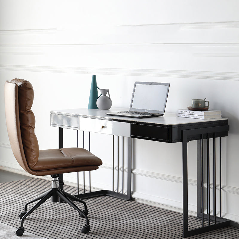 Itri Black and White Slate Desk 47.24"D