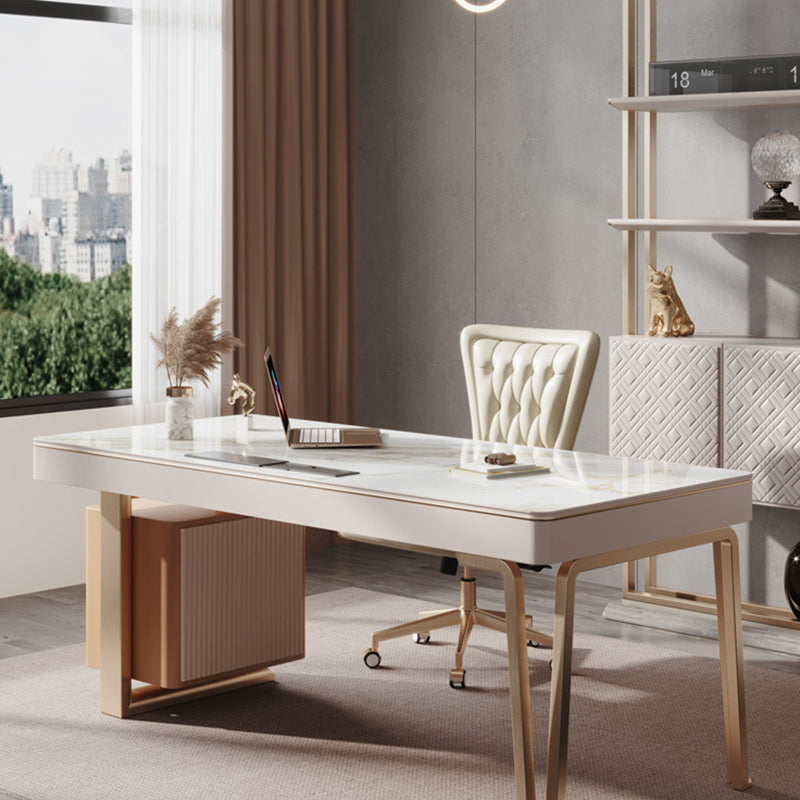 Cefalu White Slate Desk 55.12"D
