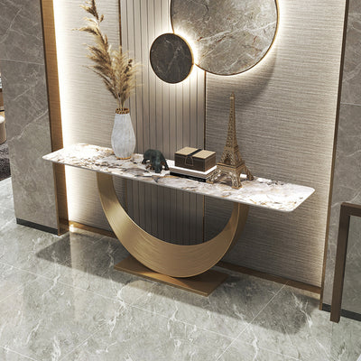 Iglesias White and Gold Slate Console Table 47.24"D