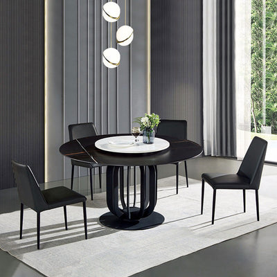 Lazio Black+White Slate Dining Table 47.24"D