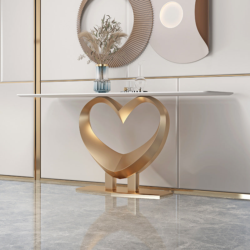 Iglesias White and Gold Slate Console Table 47.24"D