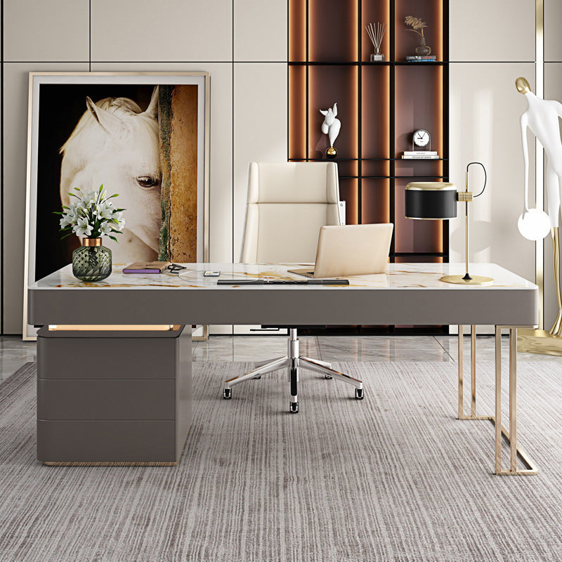 Cefalu White Slate Desk 55.12"D
