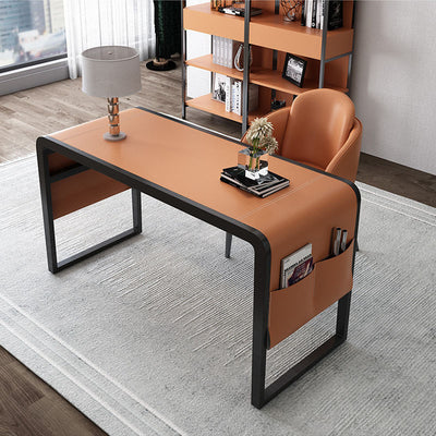 Vicenza Orange  Saddle Leather Desk 55.12"D