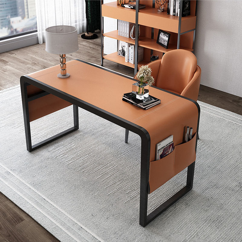 Vicenza Orange  Saddle Leather Desk 55.12"D