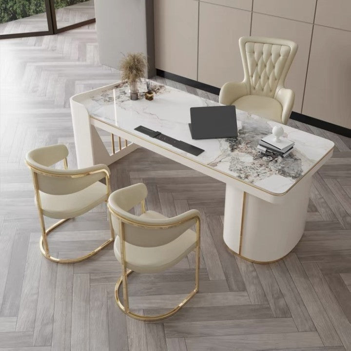 Cinisi White Slate Desk 62.99"D