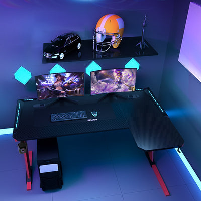 Asti Black Steel Gaming Table 62.99"D