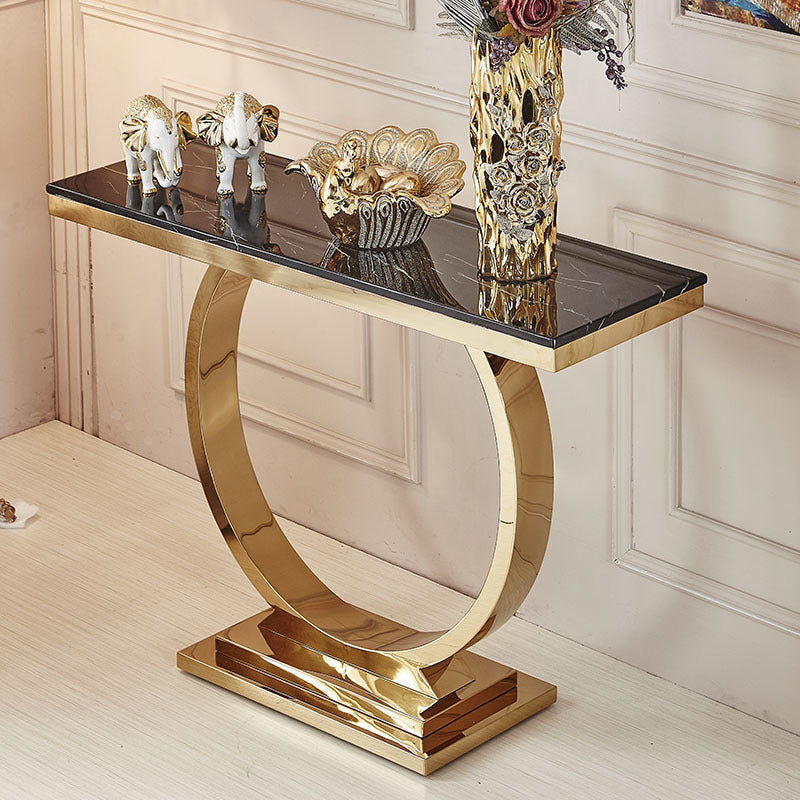 Iglesias White and Gold Slate Console Table 47.24"D