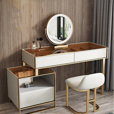 Ferrara Grey MDF Makeup Vanity 47.24"D+19.68"D
